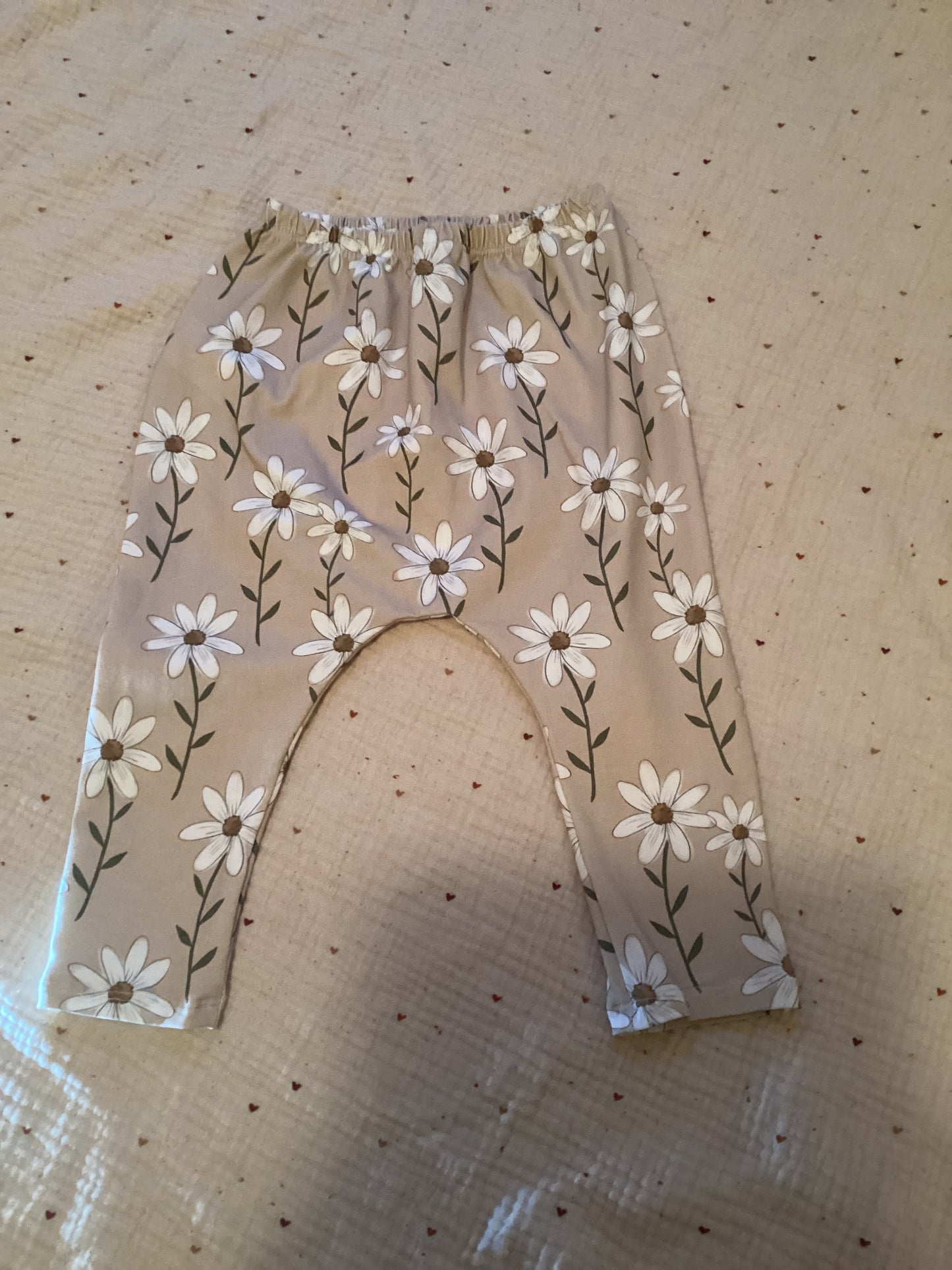 Leggings Blumen beige