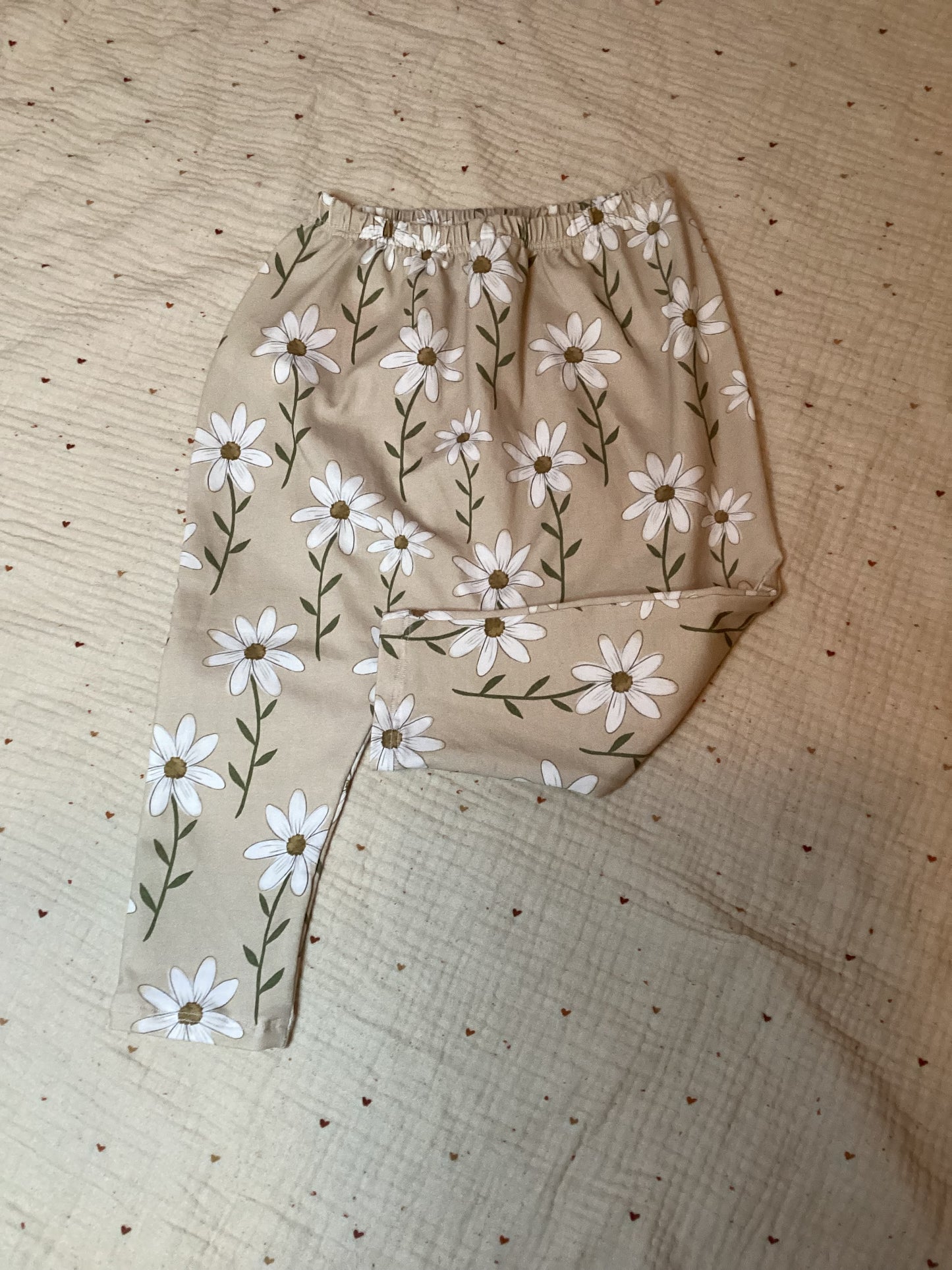 Leggings Blumen beige