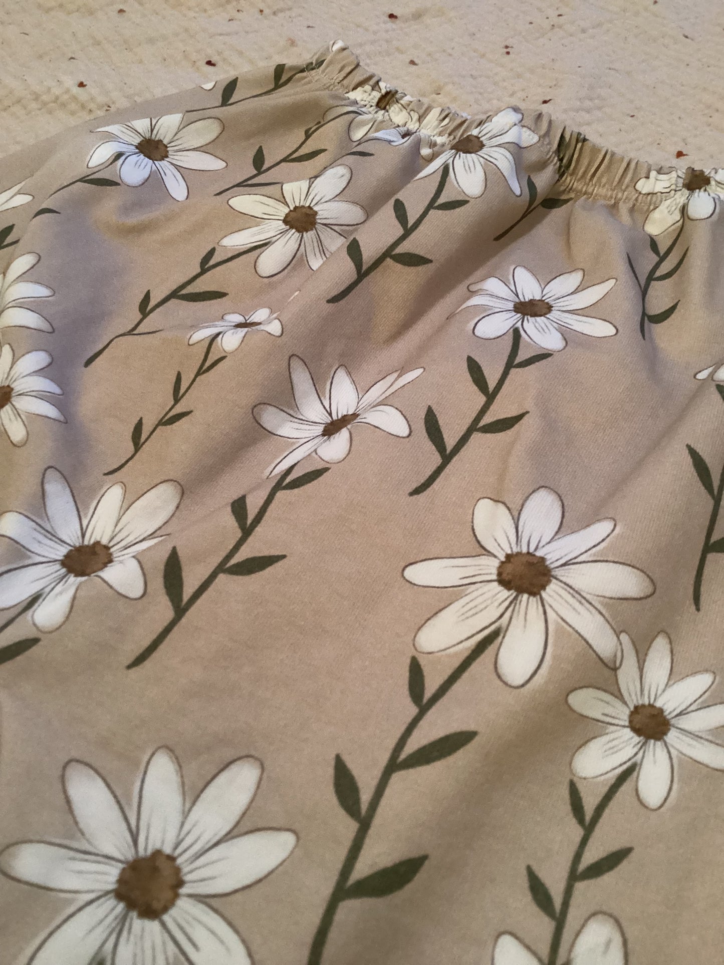 Leggings Blumen beige