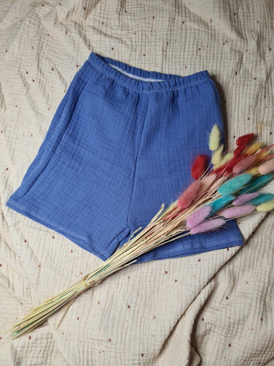 Musselin Shorts blau